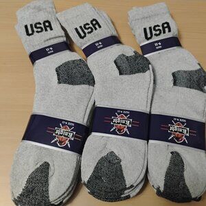Durable Sport Socks with USA Print - 12 Pairs, Ideal for Work or Play Size 9-11